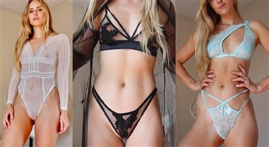 Caroline Zalog See Through Lingerie Try On Patreon Video